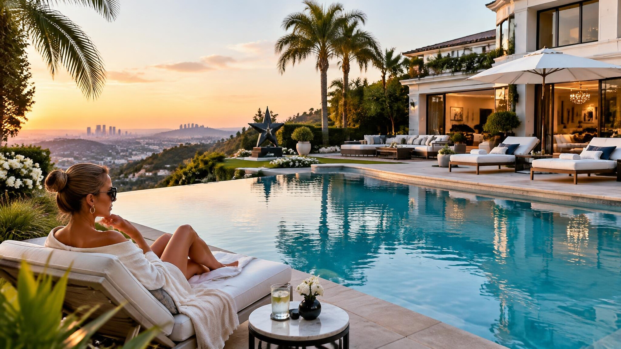 outdoor pool celebrity home