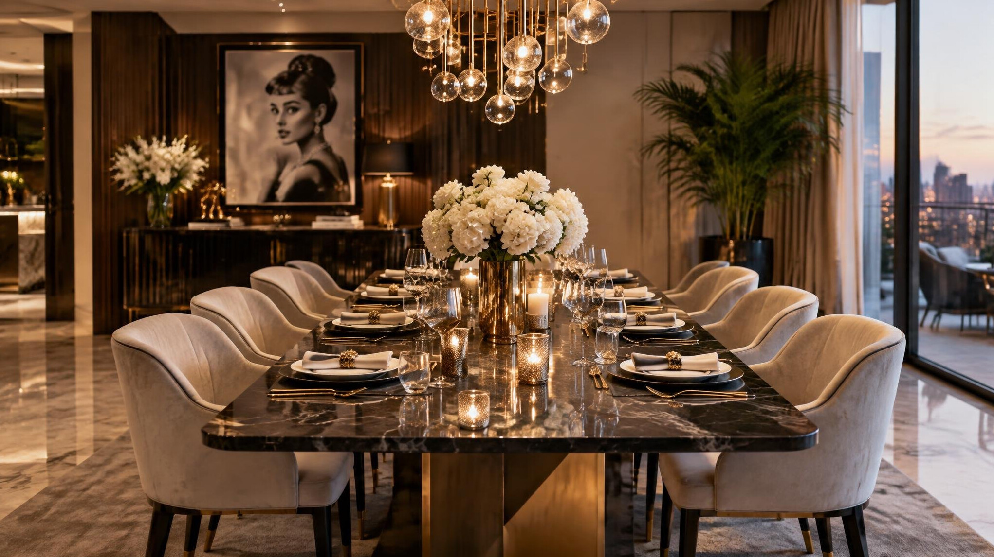 elegant dining room setup