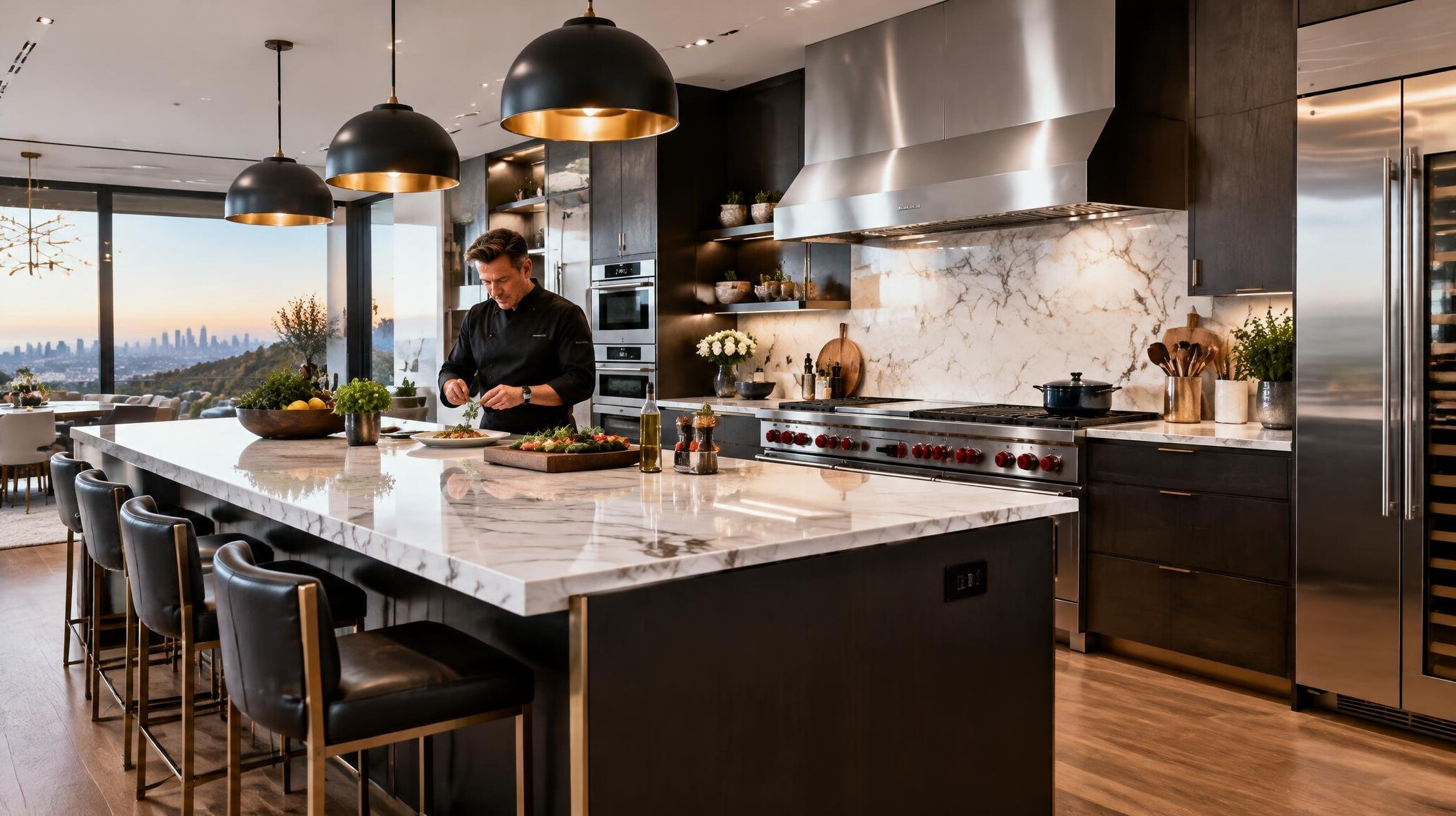 modern kitchen in celebrity home
