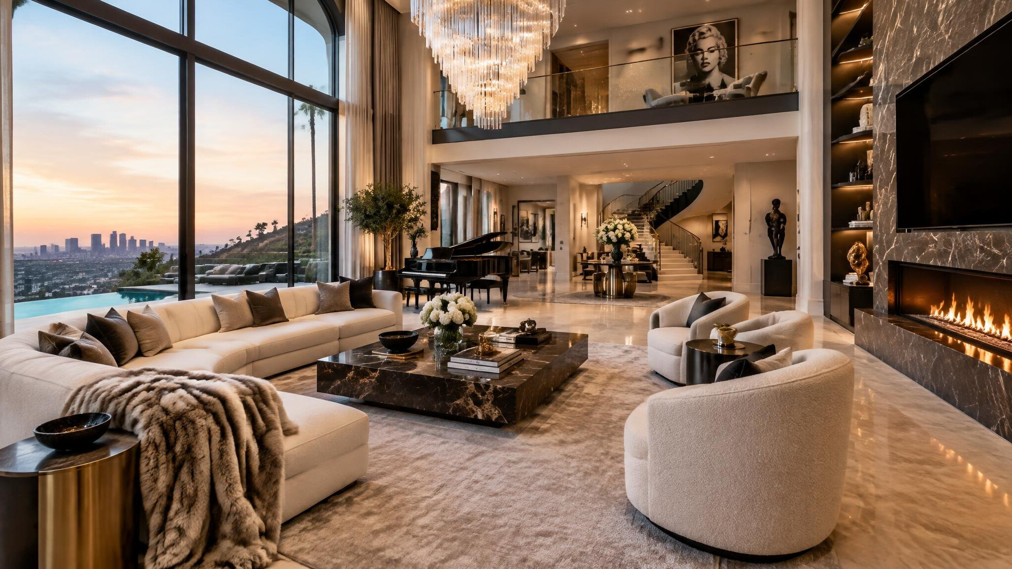 celebrity mansion living room