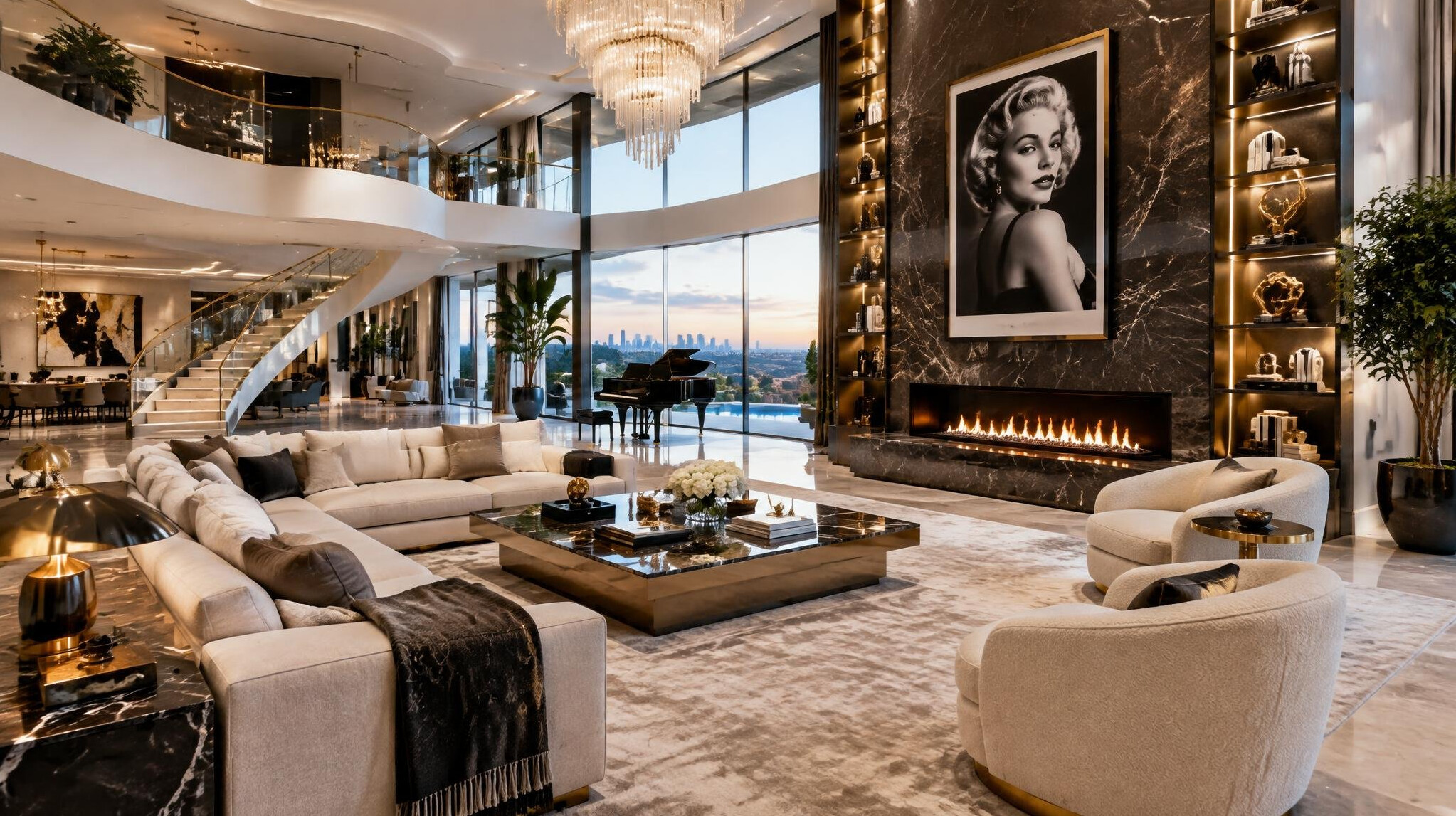 celebrity mansion living room