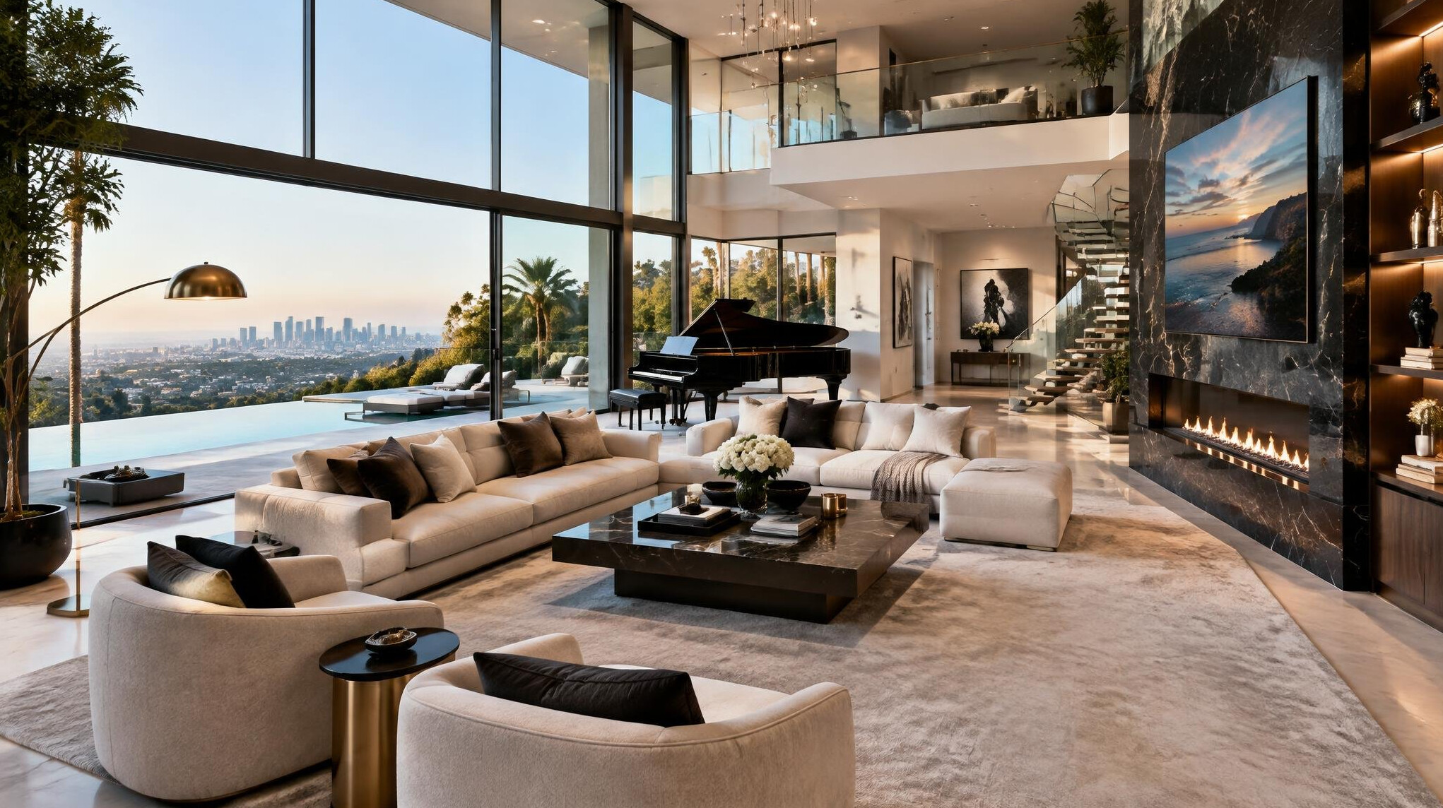 celebrity mansion living room