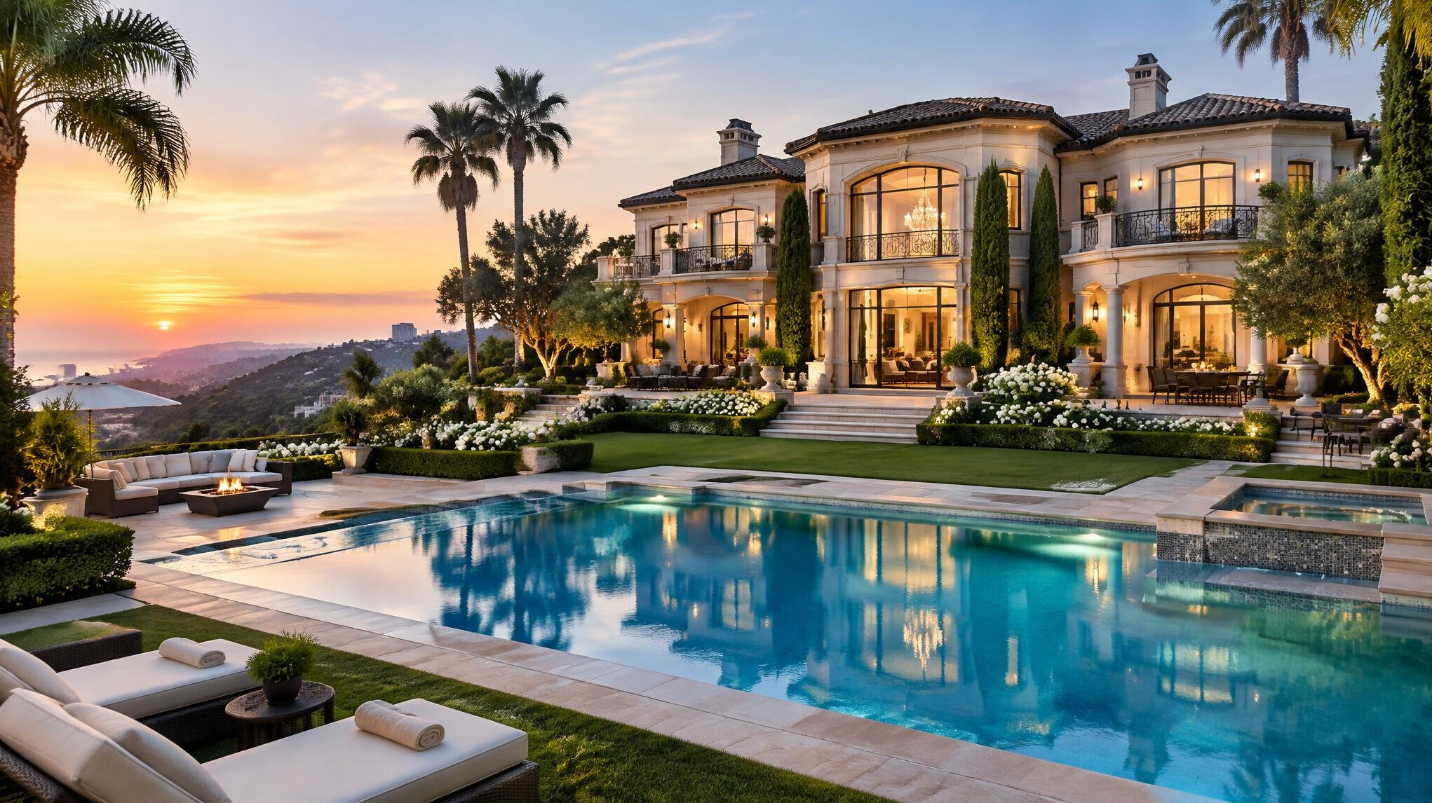 luxury celebrity villa exterior