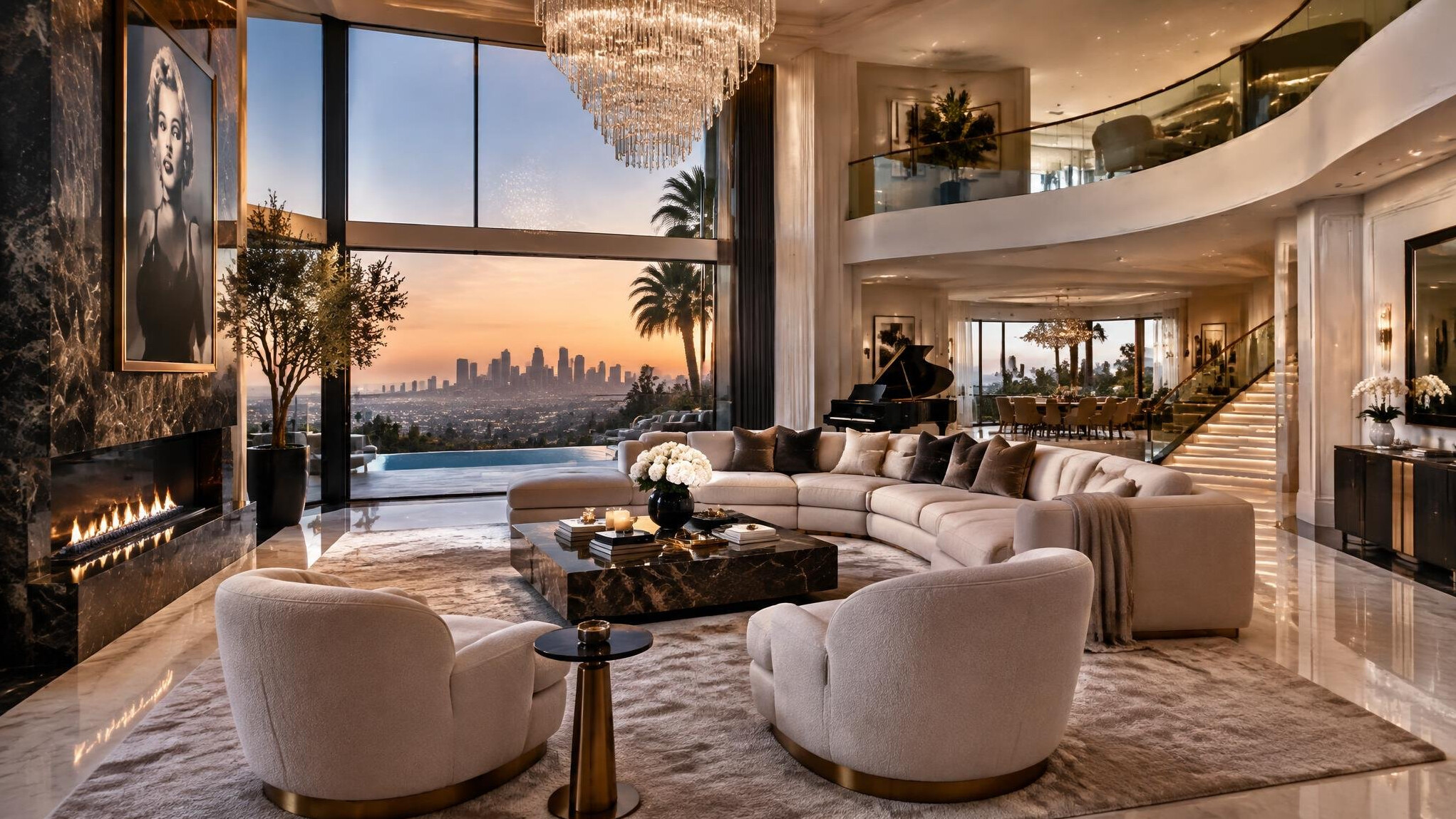 hollywood style living room