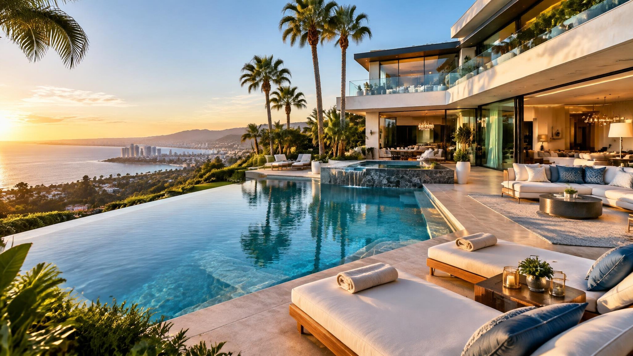luxury celebrity pool area
